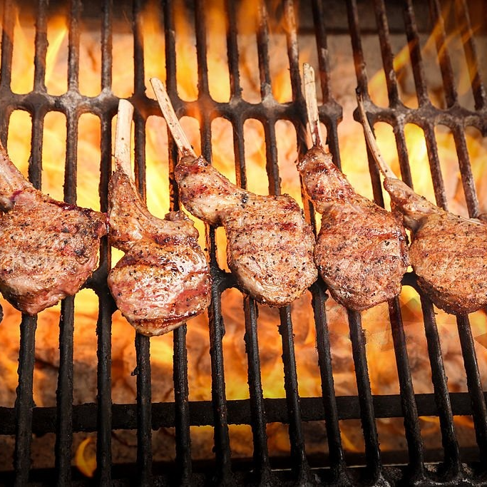 Lamb chops on a bbq