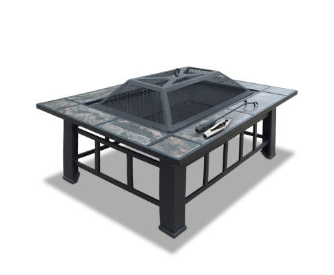 Fire Pit BBQ Grill Table Outdoor Garden Patio Camping Wood Charcoal Fireplace