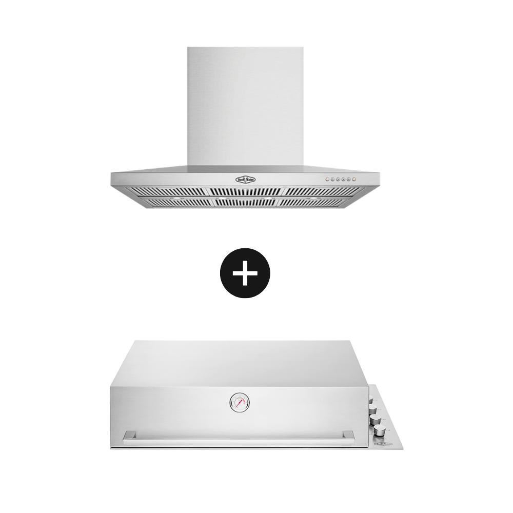 Beefeater Signature ProLine 6 Burner Built In BBQ With Rangehood - BRC214SA + BSH158SA