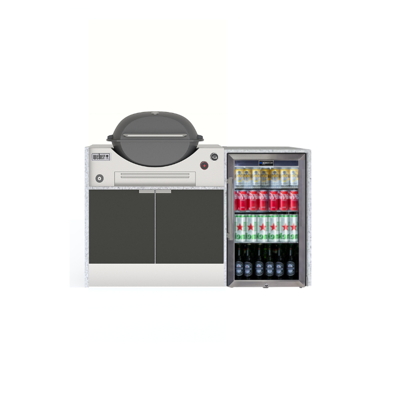 Grillhound Mini Outdoor Kitchen With Single Fridge to Suit Weber Family Q - GW151
