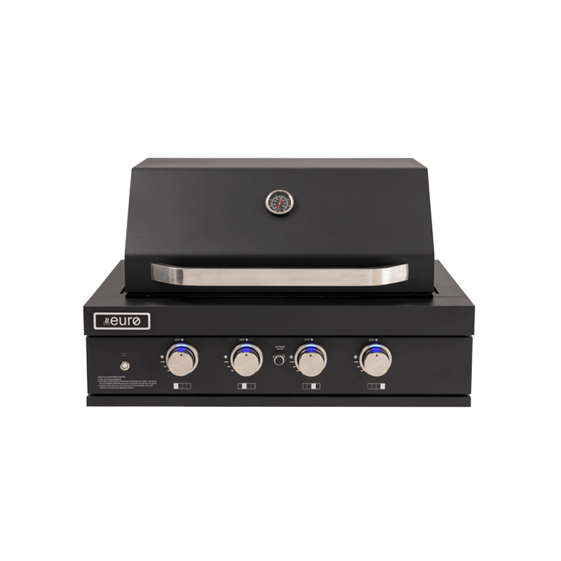 Euro appliances 4 Burner Built-In BBQ + Hood in Black