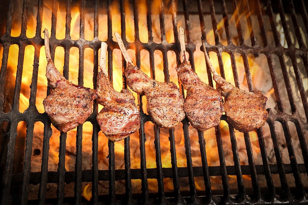 Lamb chops on a bbq