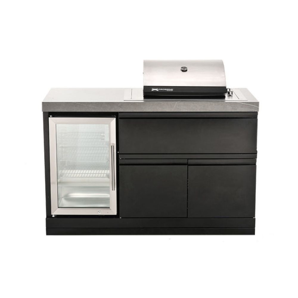 Cross ray mini outdoor kitchen with white background
