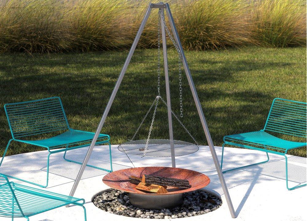 ALFRED RIESS Steel Tripod - Pot and Grill Holder