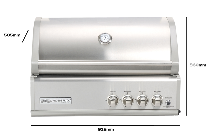 CROSSRAY 4 Burner Gas BBQ Inbuilt With Beefeater Side Burner