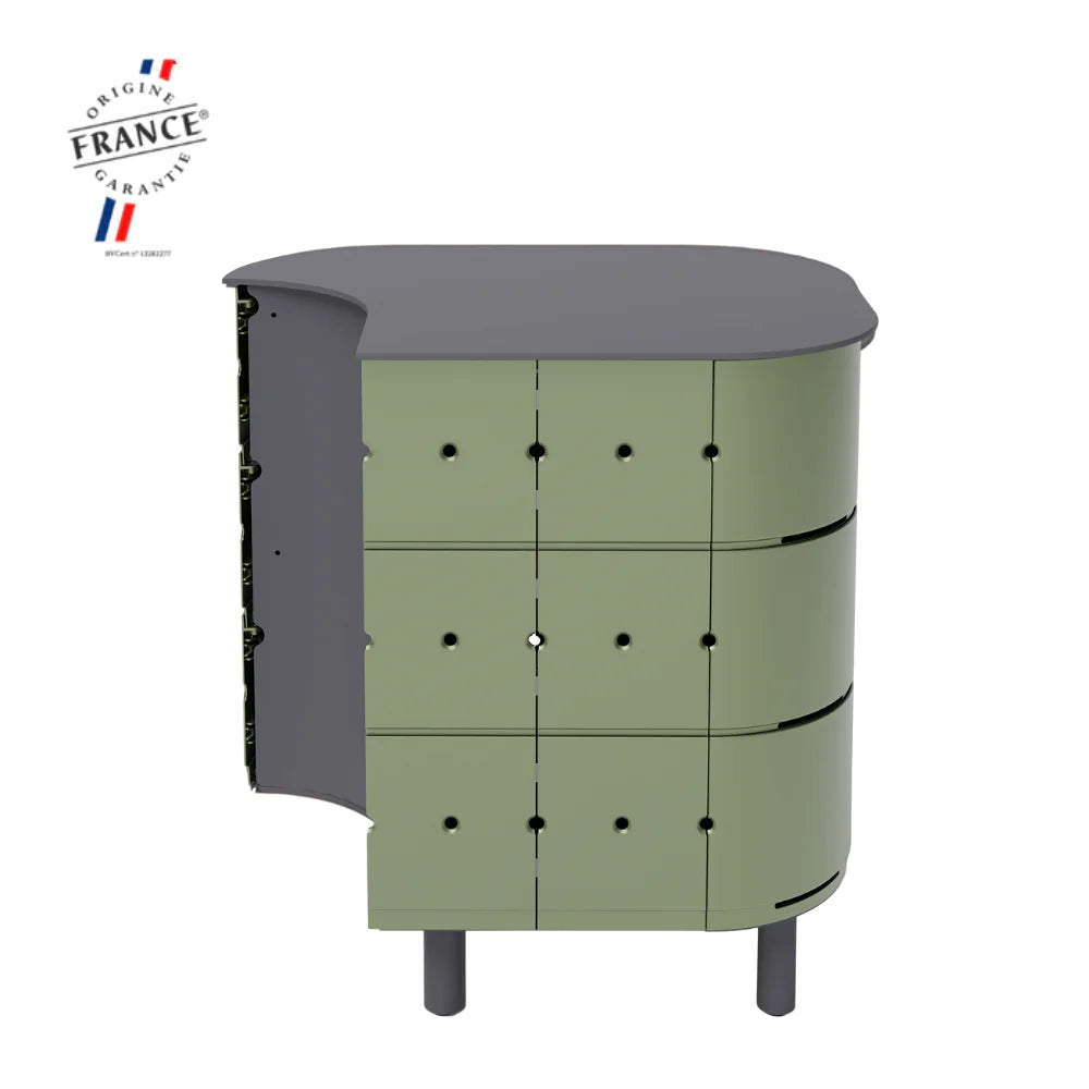 ALUVY JEAN Basalt Outdoor Storage Cabinet - Right - Kaki