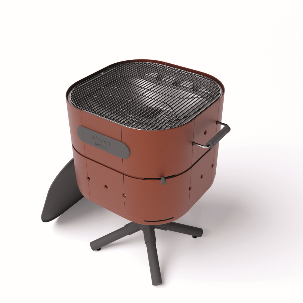 ALUVY MARCEL Basalt Charcoal Barbeque - Terracotta