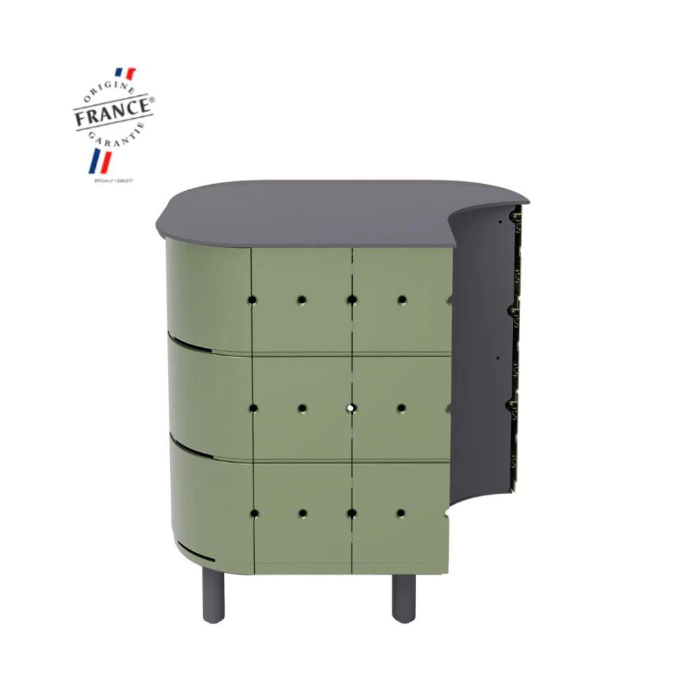 ALUVY JEAN Basalt Outdoor Storage Cabinet - Left - Kaki