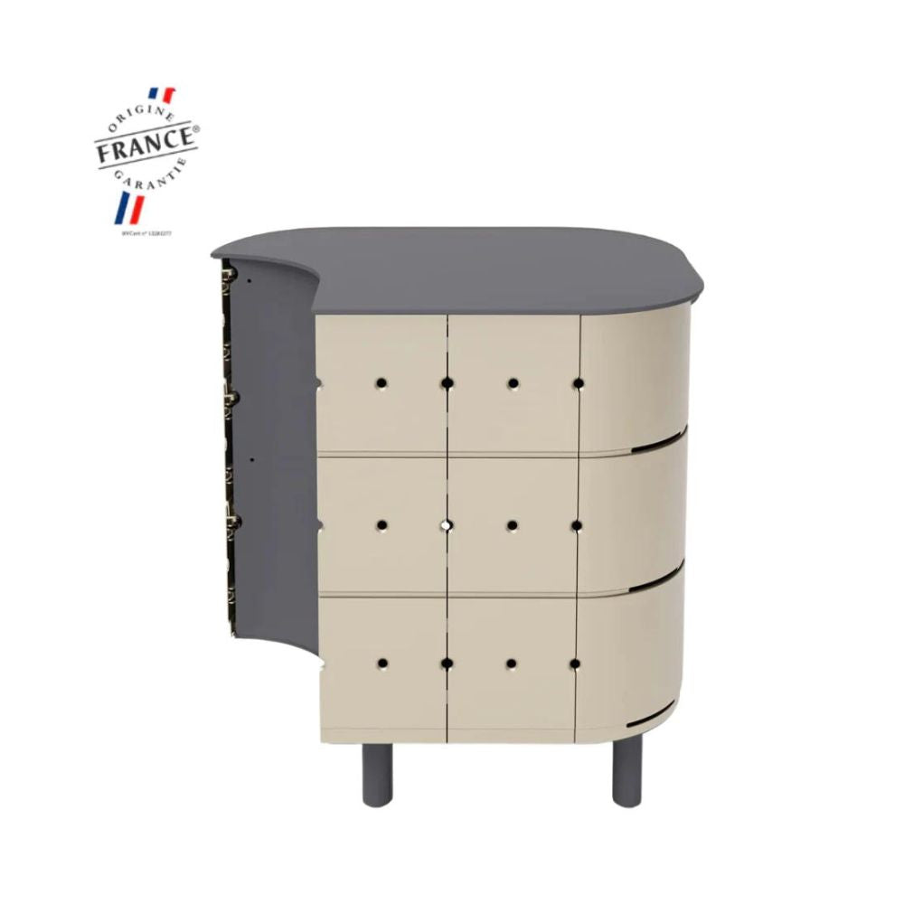 ALUVY JEAN Basalt Outdoor Storage Cabinet - Right - Champagne