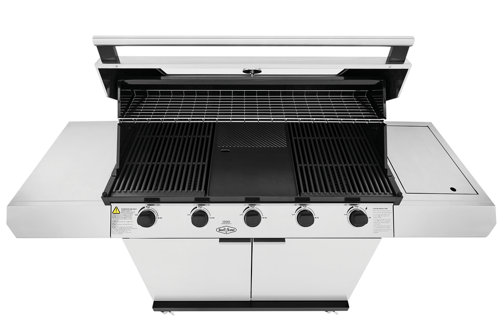 Beefeater 1200 Series 5 burner BBQ & trolley with side burner, stainless steel - BMG1251SB