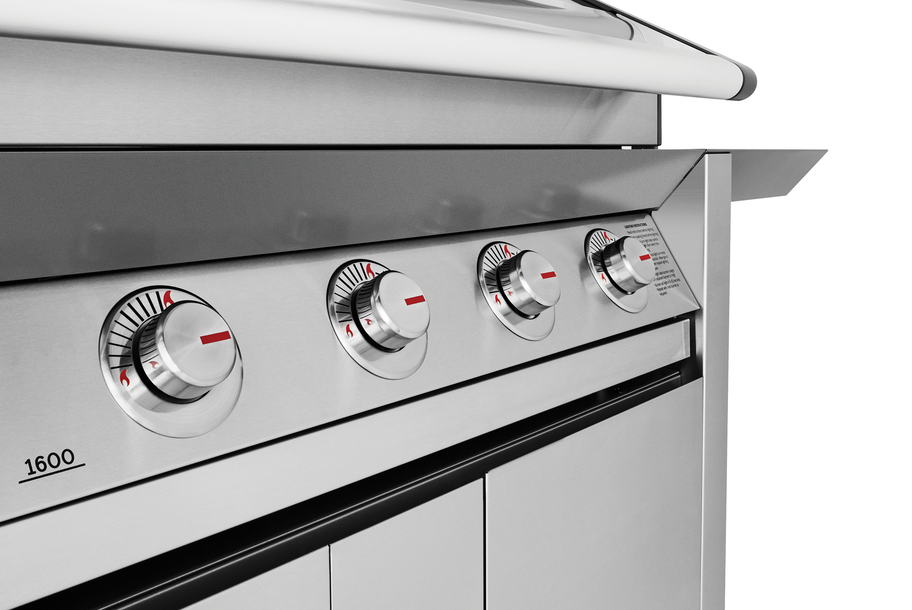 Beefeater 1600 Series 5 burner BBQ, side burner & trolley, stainless steel - BMG1651SA