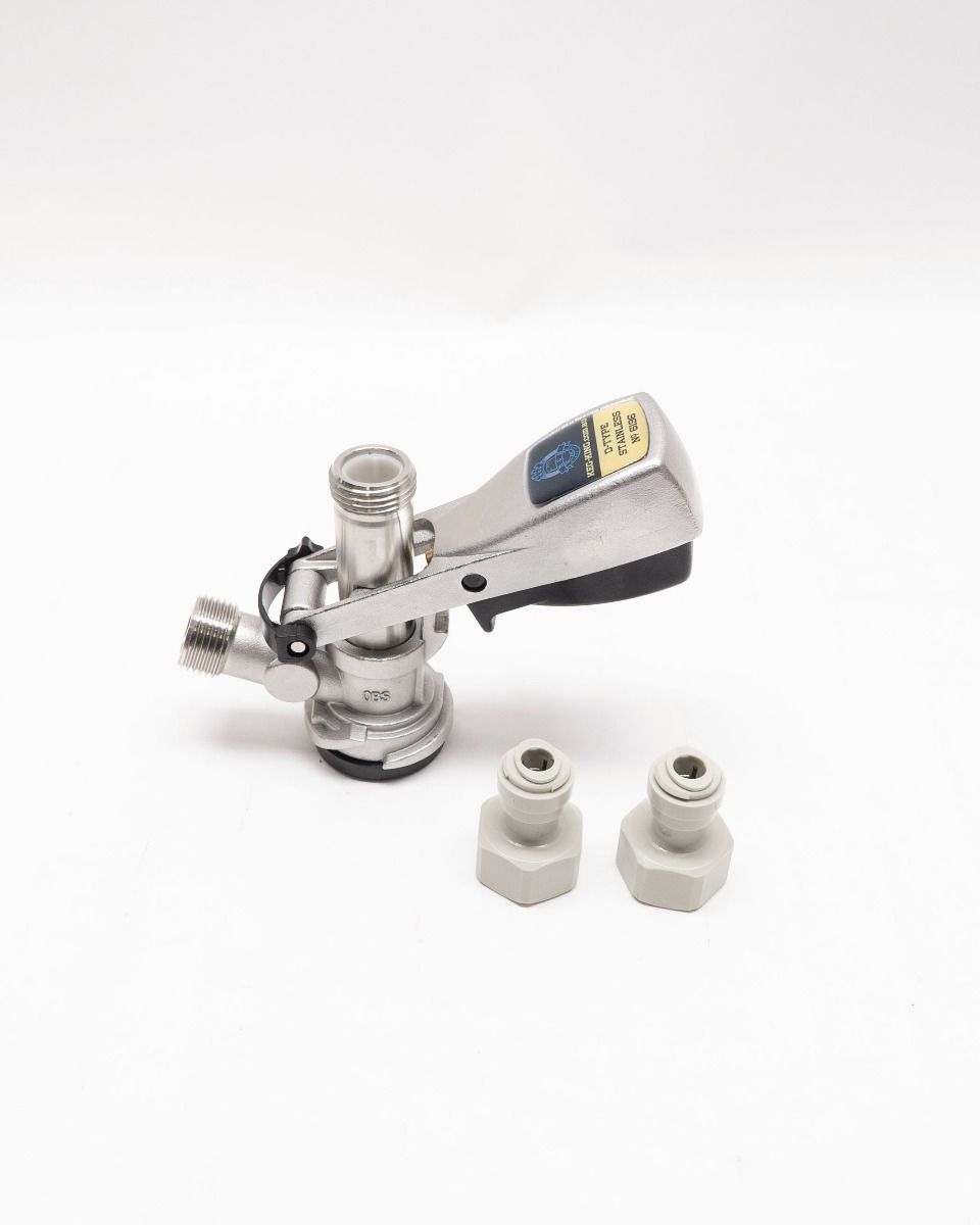 Coupler - D-Type Keg Coupler with Push In Fittings