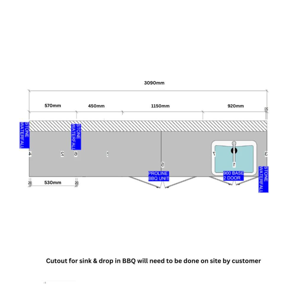 Grillhound Outdoor Kitchen With Beefeater Proline & Single Fridge - GBP308