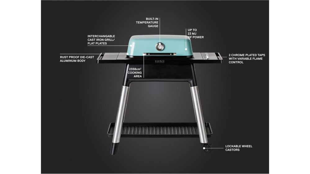 Everdure By Heston Blumenthal FORCE 2 Burner BBQ With Stand (mint) - E2G1MA