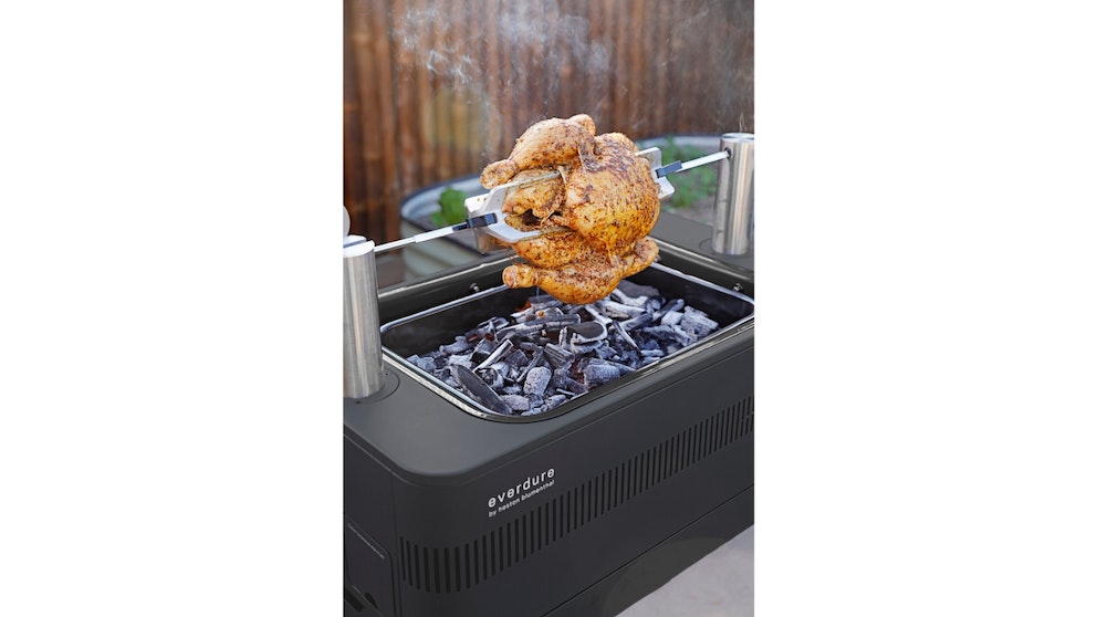 Everdure Fusion Electric Ignition Charcoal Barbeque with Pedestal (Black) - HBCE1BSB