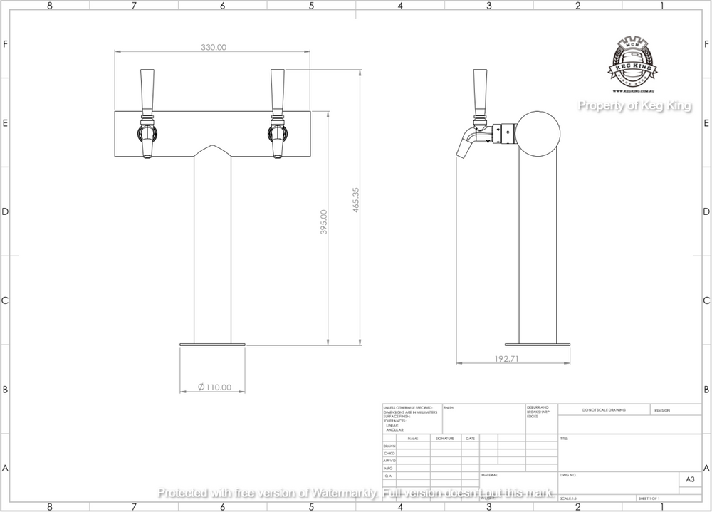 Font - Tee Bar - FasTap UltraT with Taps - 2, 3, 4 Tap