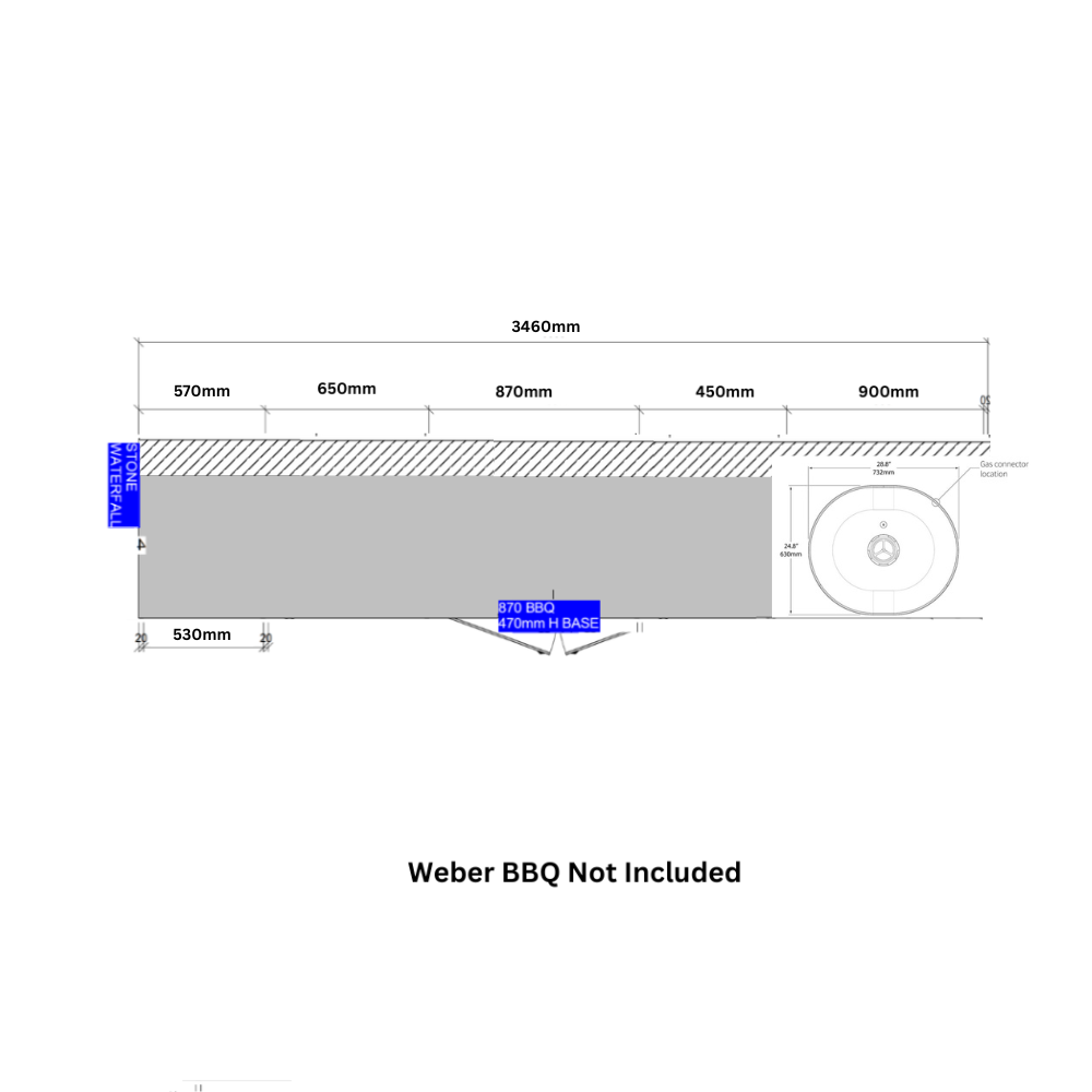 Grillhound Outdoor Kitchen Package to Suit Weber Family Q + Gozney Pizza Oven-GWGZ346