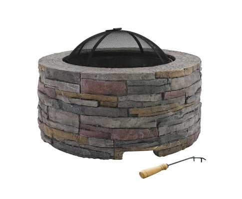 Grillz Fire Pit Table Outdoor Fireplace - Round