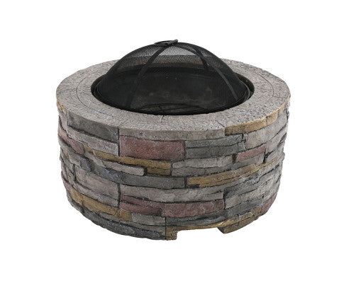 Grillz Fire Pit Table Outdoor Fireplace - Round