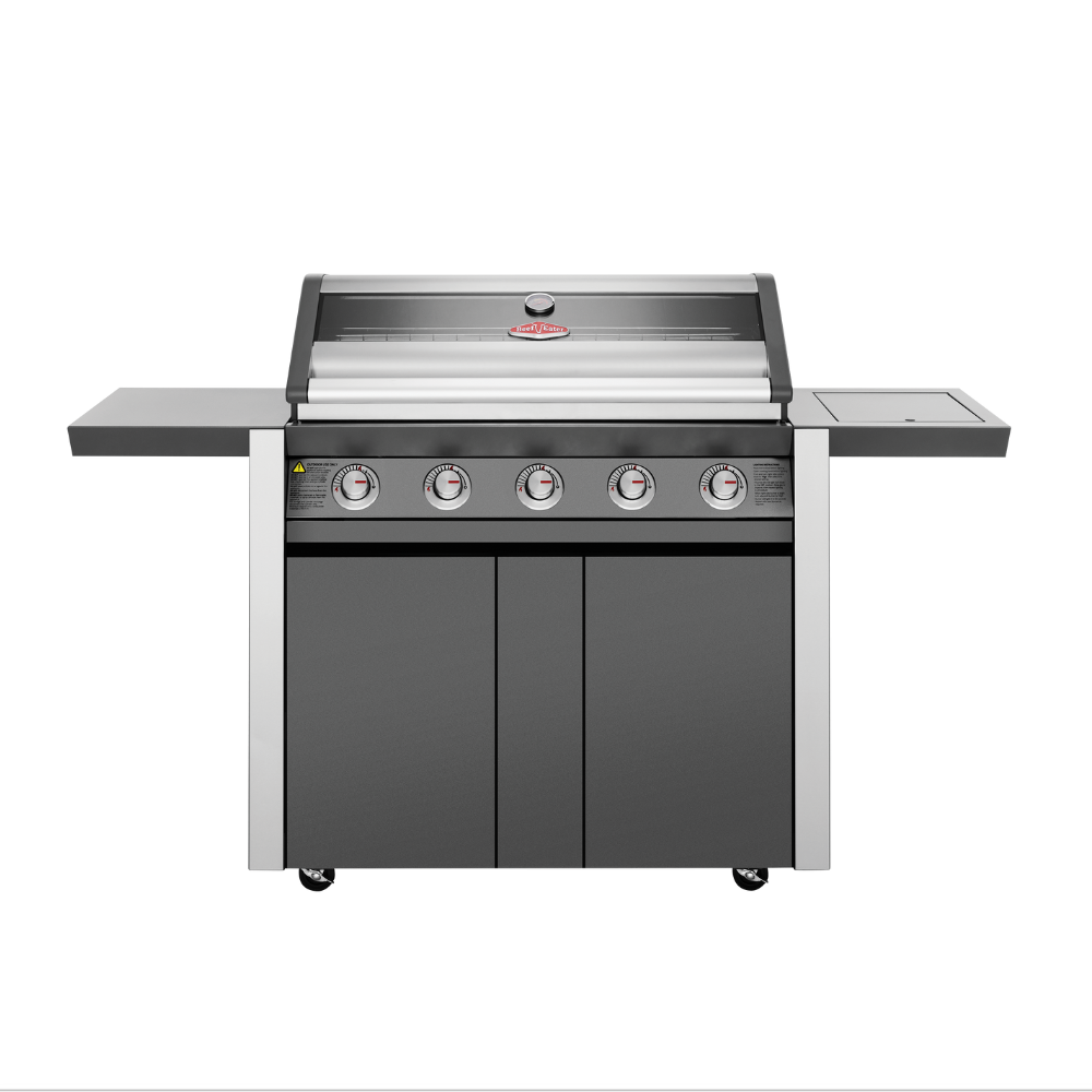 Beefeater 1600 Series 5 burner BBQ, side burner & trolley, dark - BMG1651DA