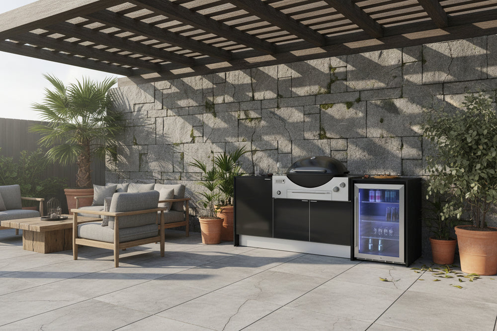 Grillhound Mini Outdoor Kitchen With Single fridge to Suit Weber Family Q - GW200