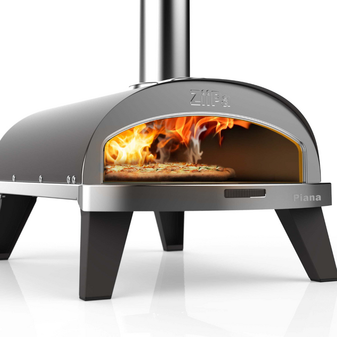 ZiiPa Piana Wood Pellet Pizza Oven with Rotating Stone – Slate/Ardoise