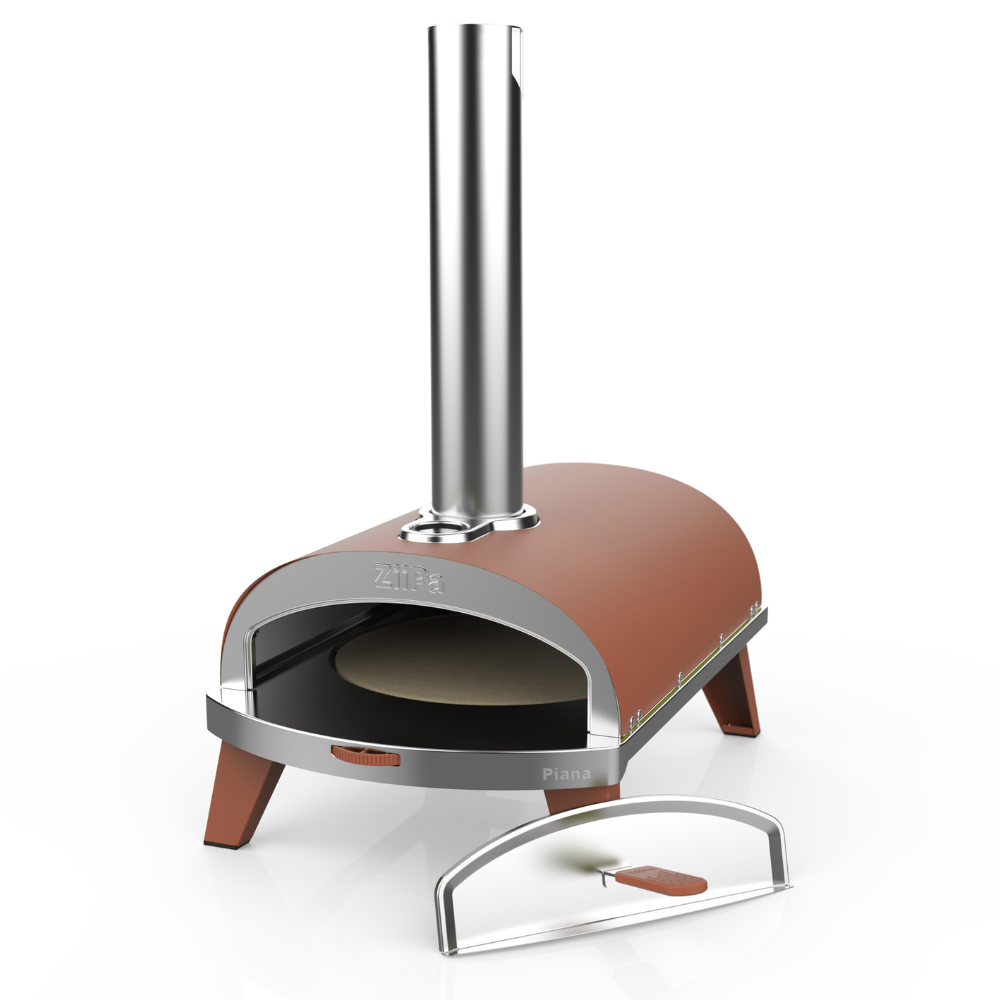 ZiiPa Piana Wood Pellet Pizza Oven with Rotating Stone – Terracotta