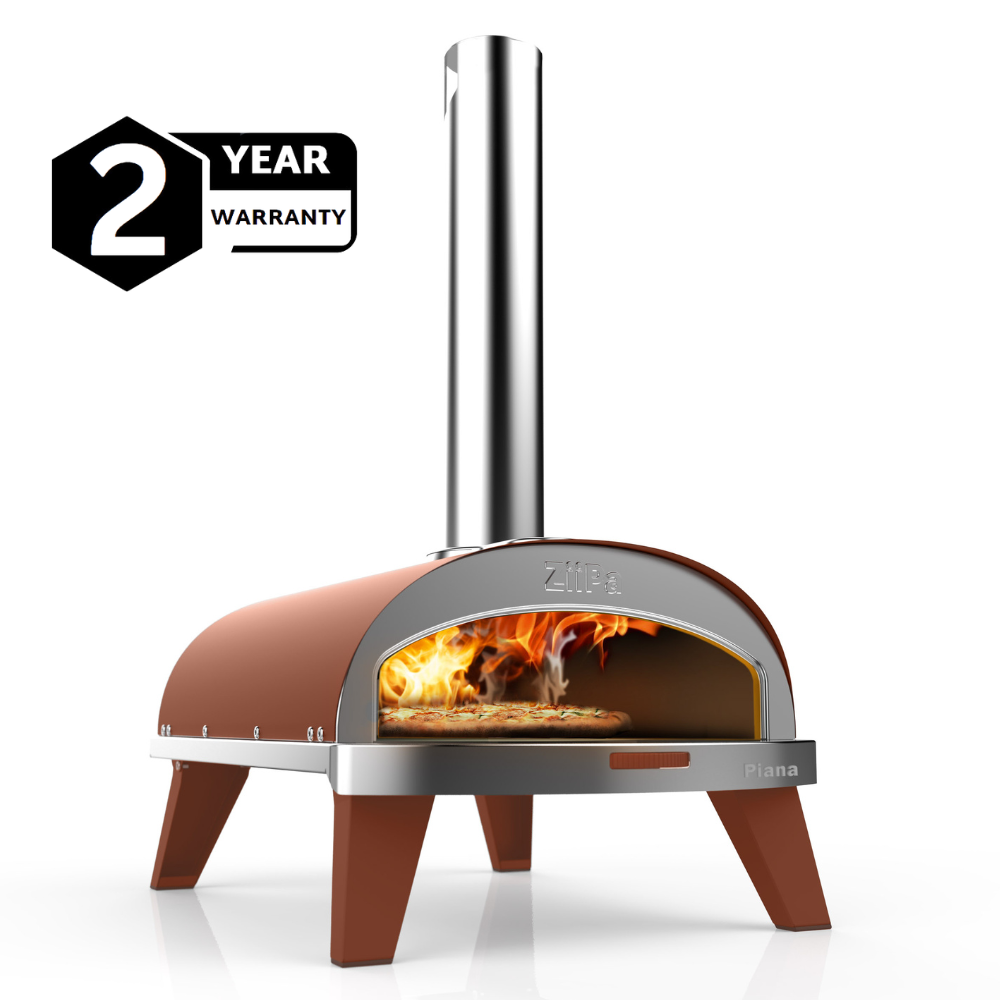 ZiiPa Piana Wood Pellet Pizza Oven with Rotating Stone – Terracotta