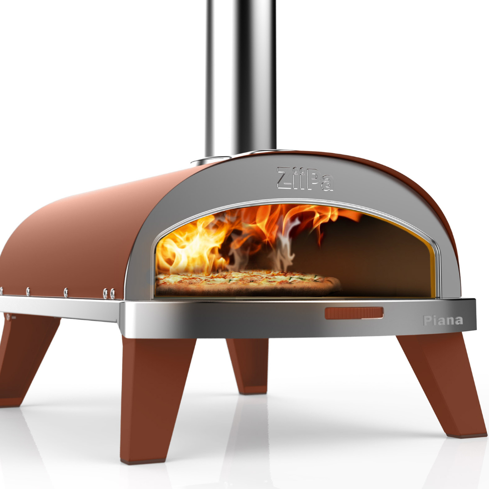 ZiiPa Piana Wood Pellet Pizza Oven with Rotating Stone – Terracotta