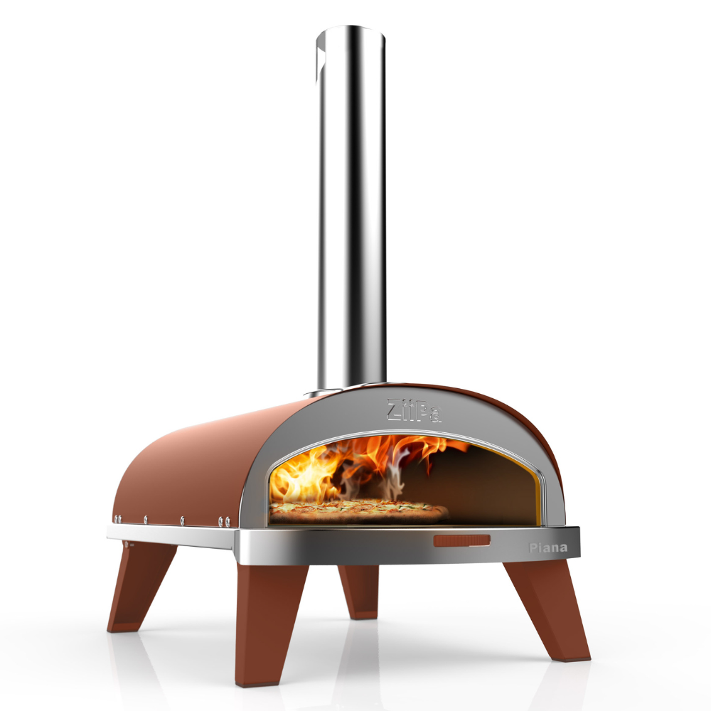 ZiiPa Piana Wood Pellet Pizza Oven with Rotating Stone – Terracotta