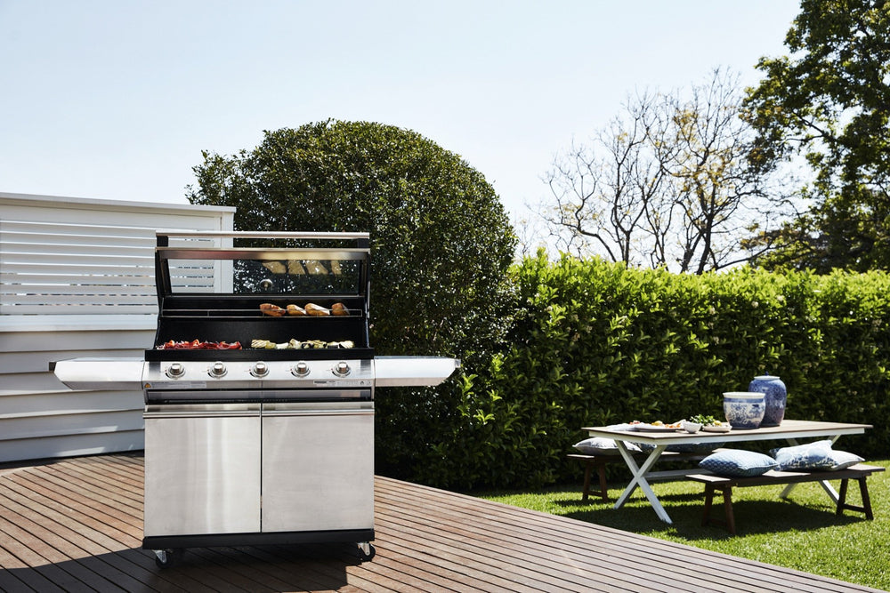 Beefeater 1200 Series 5 burner BBQ & trolley with side burner, stainless steel - BMG1251SB