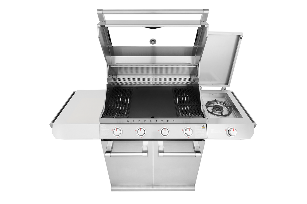 Beefeater 7000 Classic 4 burner BBQ, side burner & trolley, stainless steel - BMG7642SA