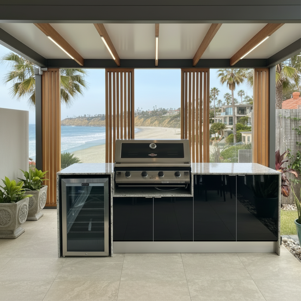 Grillhound Outdoor Kitchen Package With Beefeater 1200 And Single Fridge - GB244