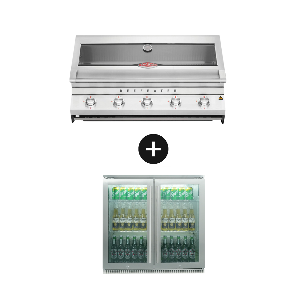 Beefeater 7000 Classic 5 Burner Built In BBQ + Outdoor Fridge - BS28200+BBG7650SA