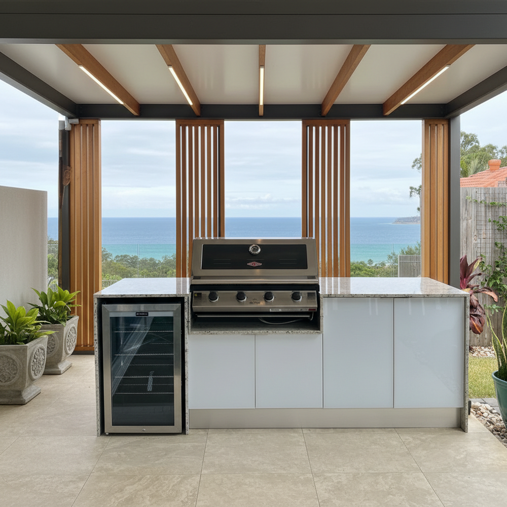 Grillhound Outdoor Kitchen Package With Beefeater 1200 And Single Fridge - GB244