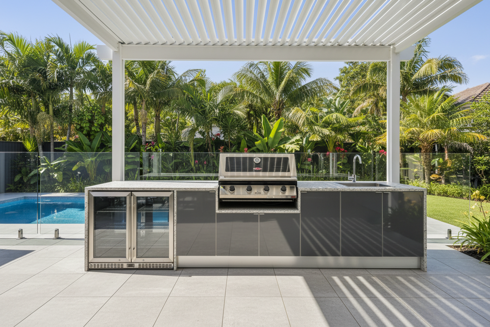 Grillhound Outdoor Kitchen With Beefeater 1200, Fridge And Sink Package - GB363