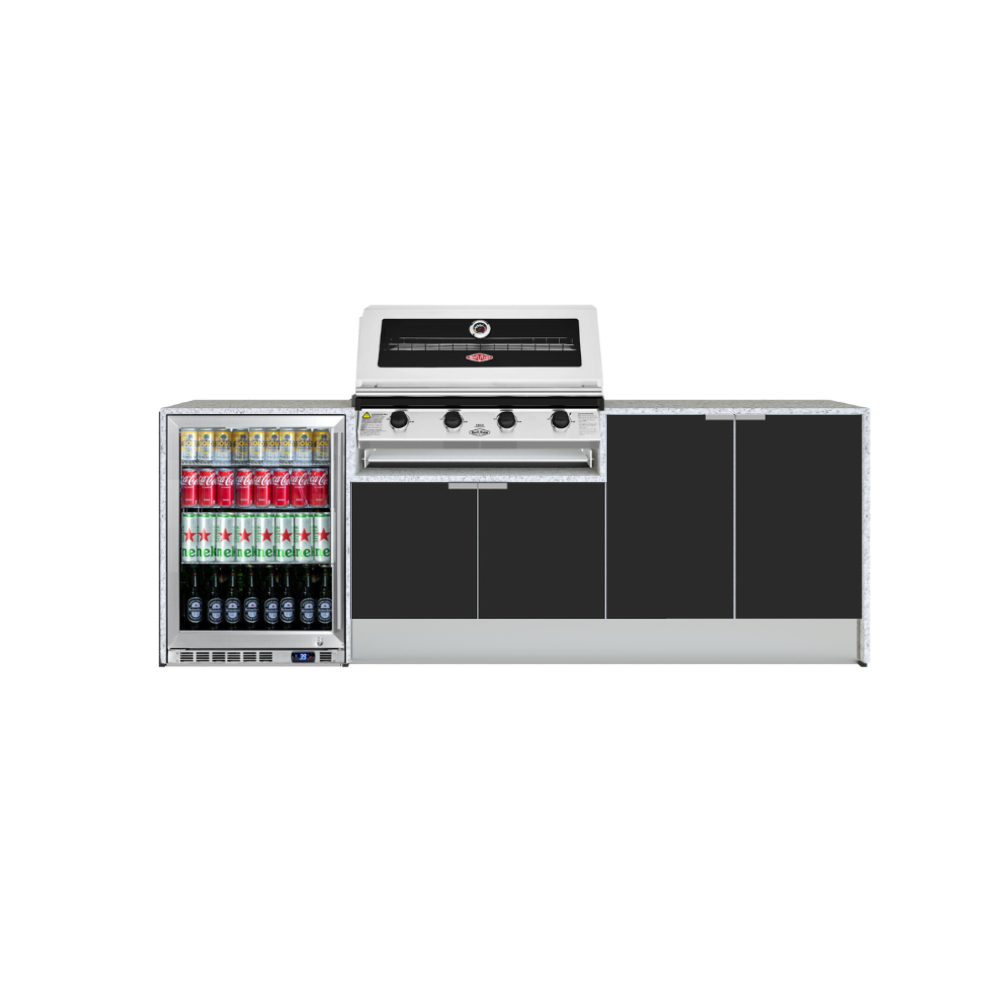 Grillhound Outdoor Kitchen Package With Beefeater 1200 And Single Fridge - GB244