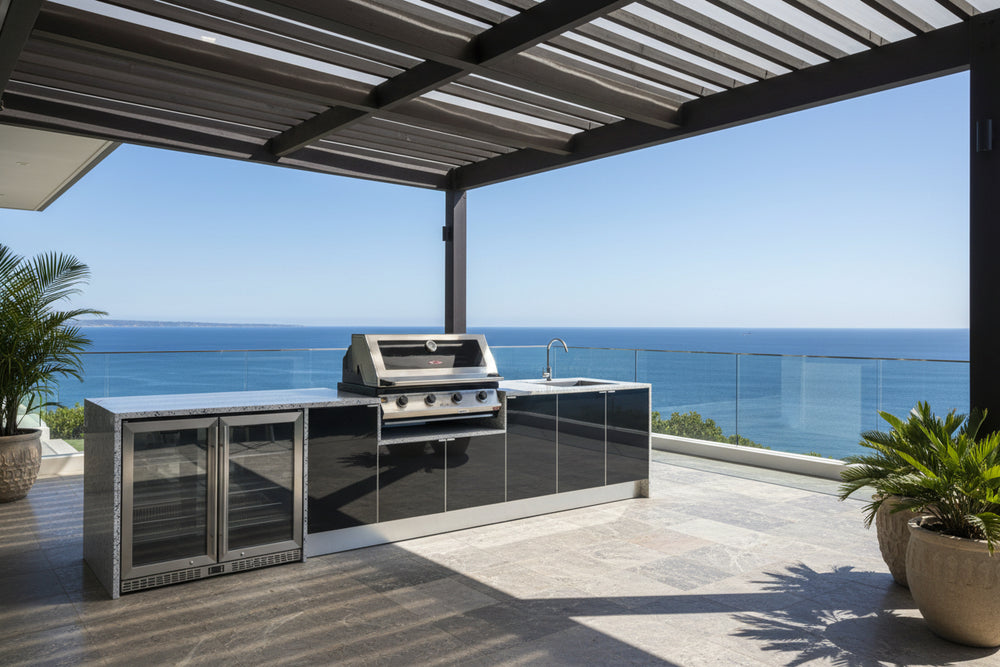 Grillhound Outdoor Kitchen With Beefeater 1200, Fridge And Sink Package - GB363