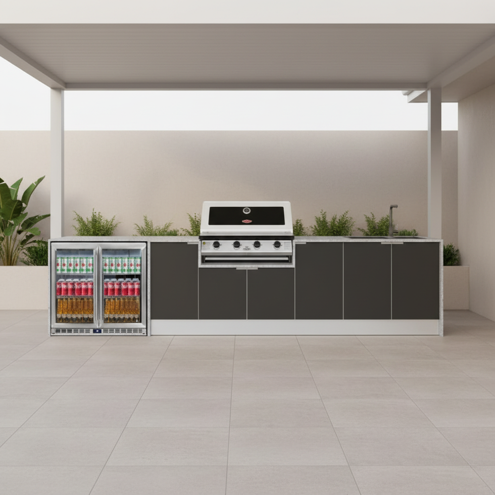 Grillhound Outdoor Kitchen With Beefeater 1200, Fridge And Sink Package - GB363