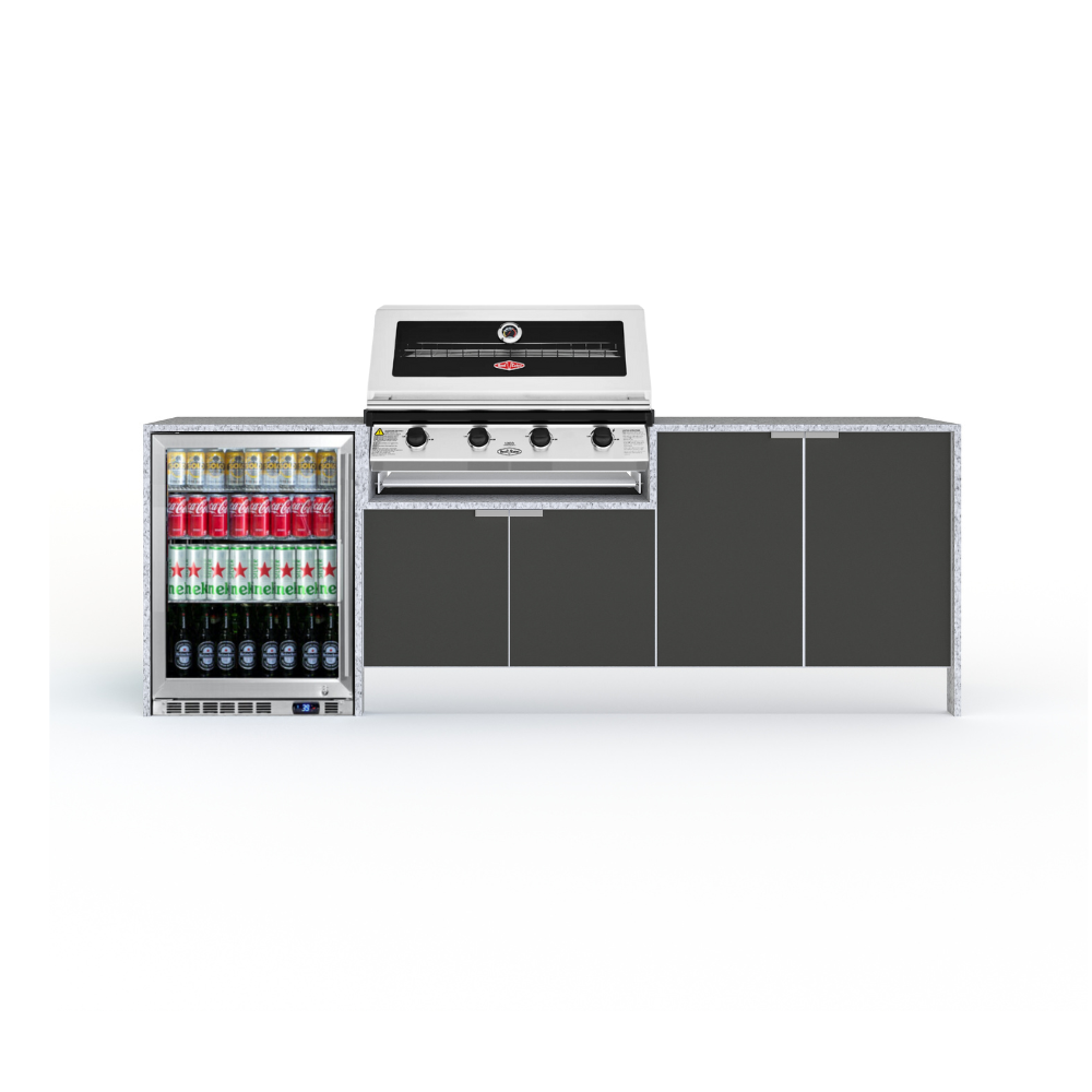 Grillhound Outdoor Kitchen Package With Beefeater 1200 And Single Fridge - GB244