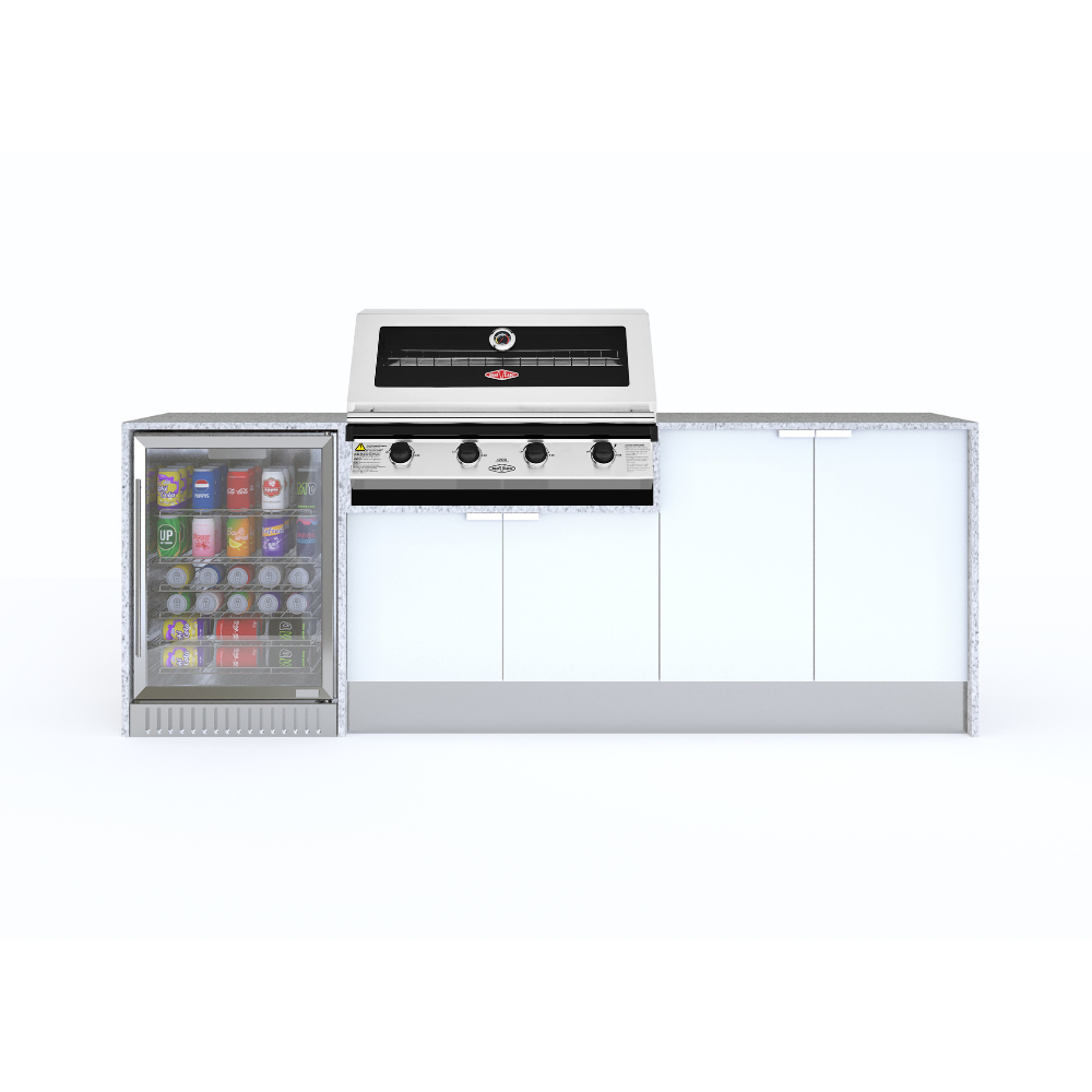 Grillhound Outdoor Kitchen Package With Beefeater 1200 And Single Fridge