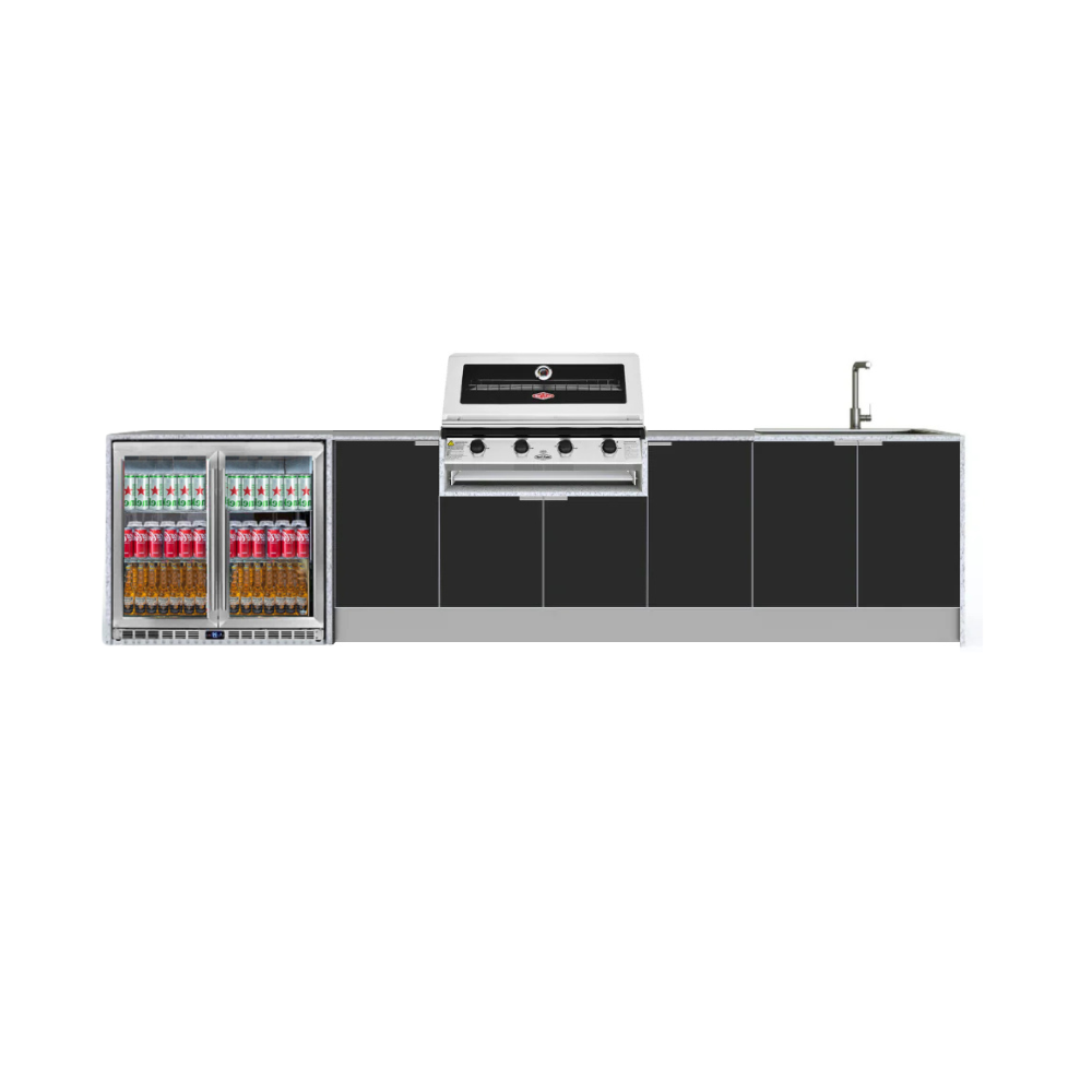 Grillhound Outdoor Kitchen With Beefeater 1200, Fridge And Sink Package - GB363