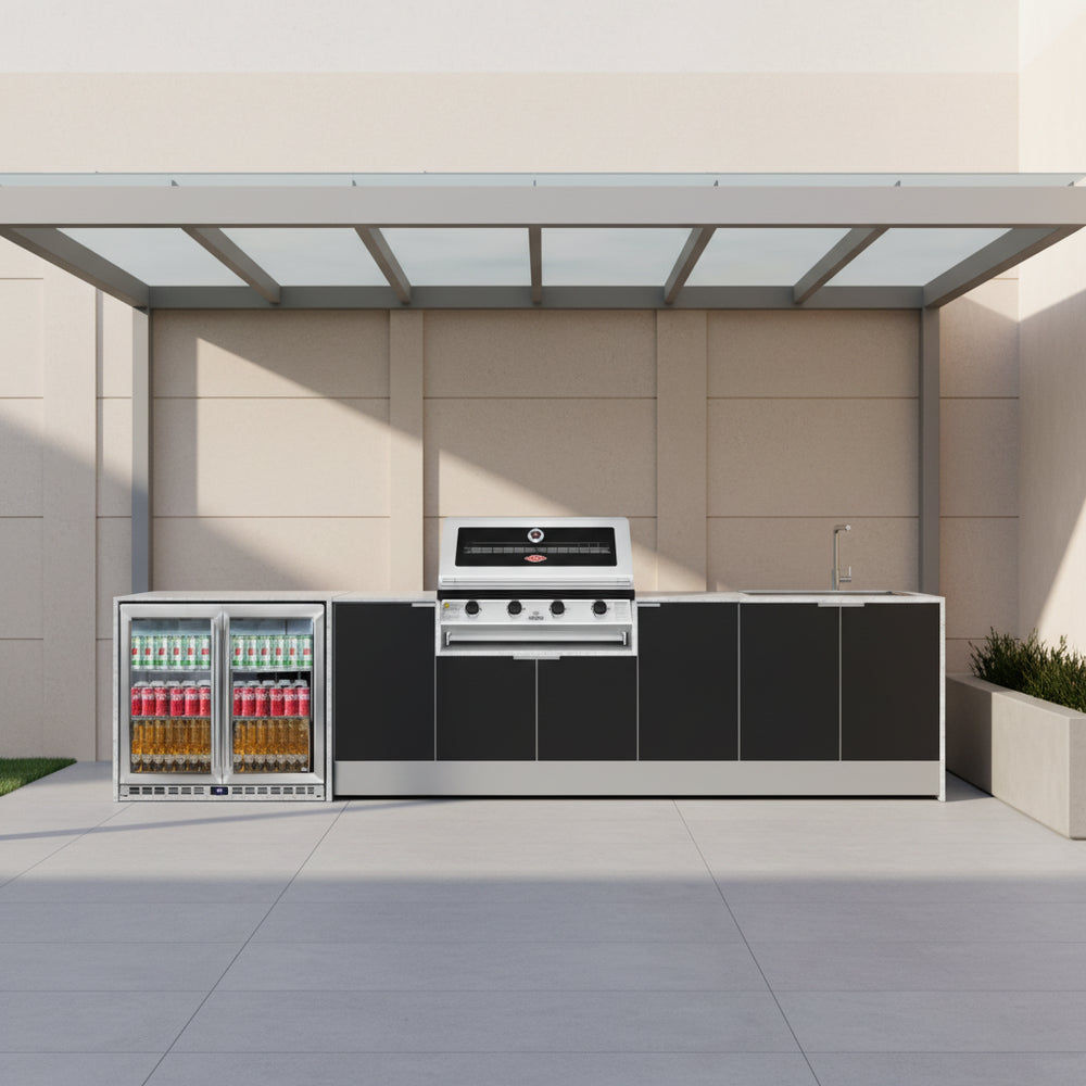 Grillhound Outdoor Kitchen With Beefeater 1200, Fridge And Sink Package - GB363