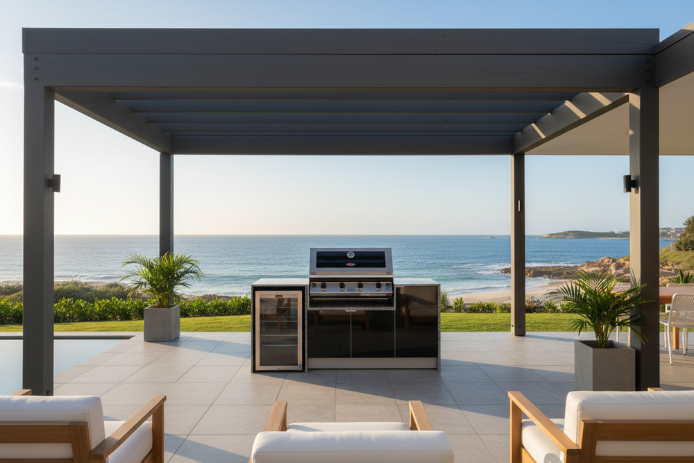 Grillhound Mini Outdoor Kitchen With Beefeater 1200 And Fridge - GB202