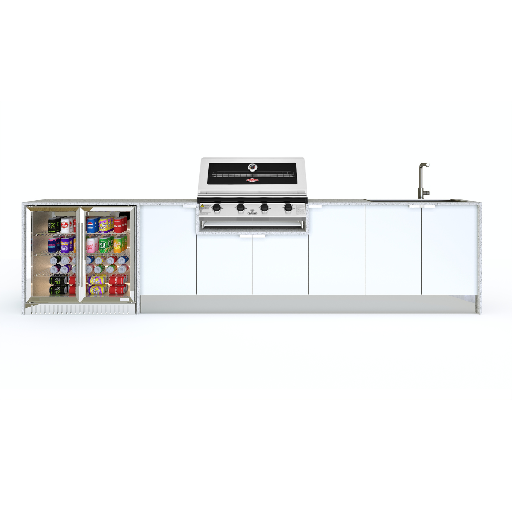 Grillhound Outdoor Kitchen With Beefeater 1200, Fridge And Sink Package - GB363