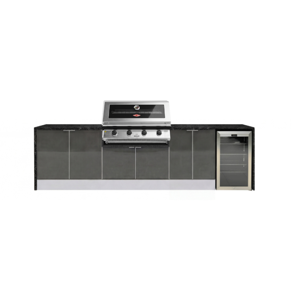 Grillhound Outdoor Kitchen Package With Beefeater 1200 And Single Fridge - GB294