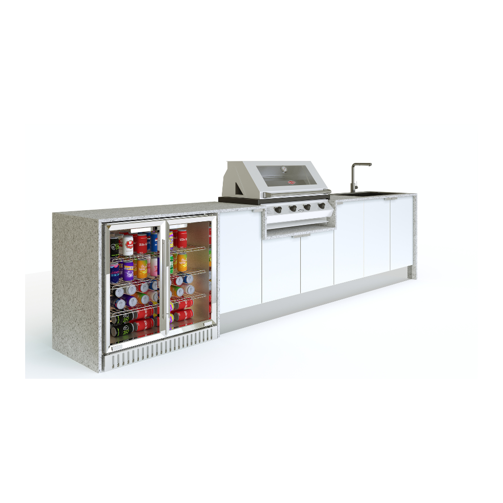 Grillhound Outdoor Kitchen With Beefeater 1200, Fridge And Sink Package - GB363