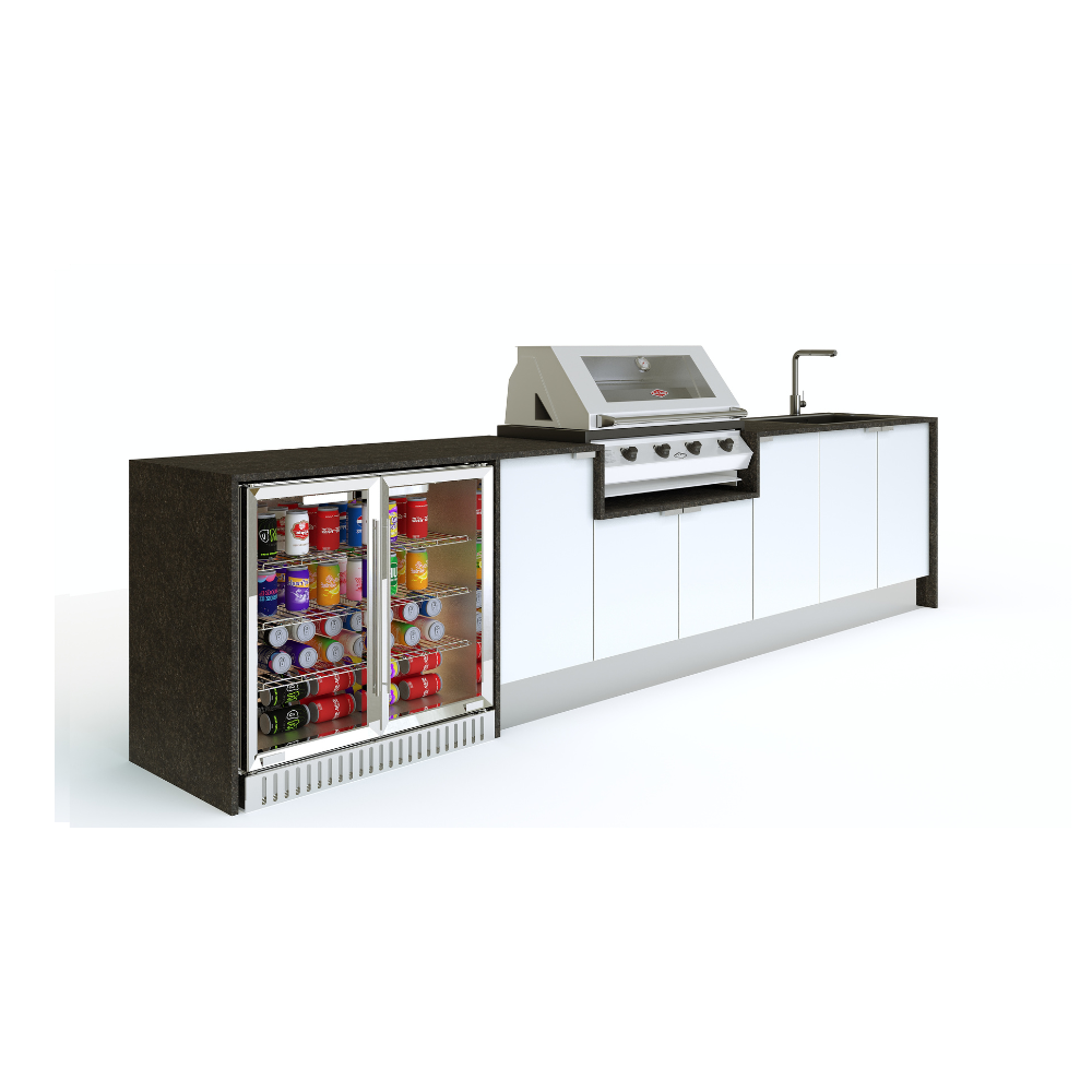 Grillhound Outdoor Kitchen With Beefeater 1200, Fridge And Sink Package - GB363