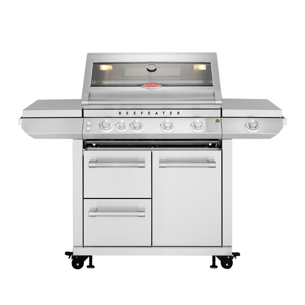 Beefeater 7000 Premium 4 burner BBQ, Side burner & Trolley, stainless steel - BMF7645SA