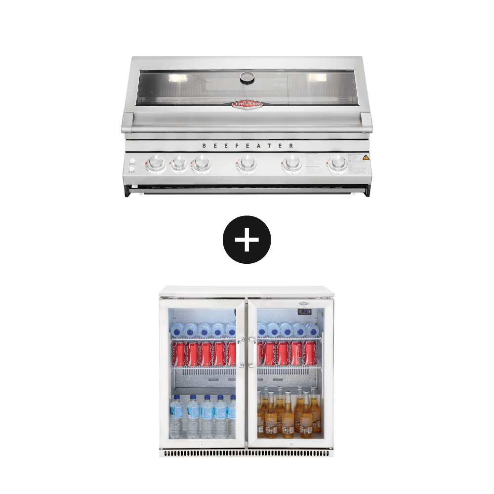 Beefeater 7000 Premium 5 burner built In BBQ + Outdoor Fridge - BBF7655SA+BS28200